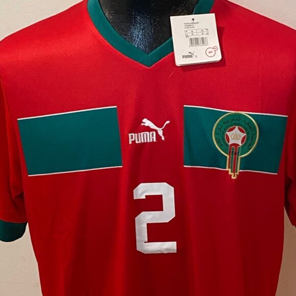 Paris Saint Germain Morocco Achraf Hakimi Jersey # 2 , Unisex - Picture 10 of 10